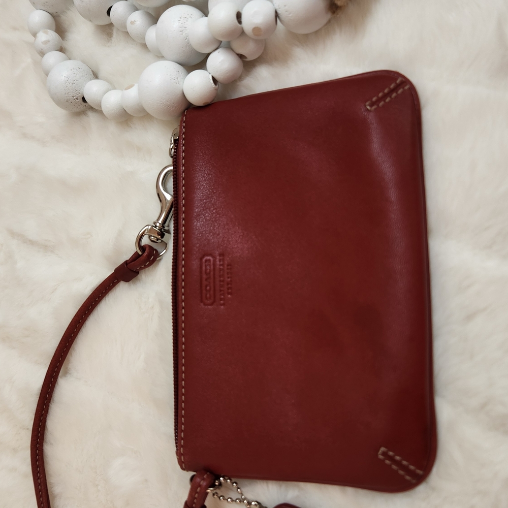 Coach Red Leather Wristlet - Picture 9 of 15